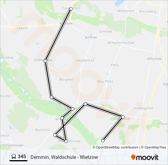 345 Route: Schedules, Stops & Maps - Tutow Dorf (Updated)