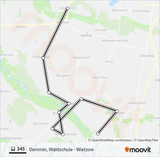 345 Bus Line Map