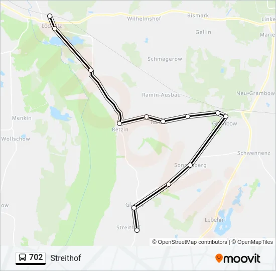 702 Bus Line Map
