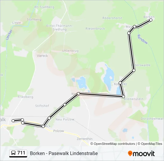 711 Bus Line Map