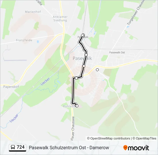 724 Bus Line Map