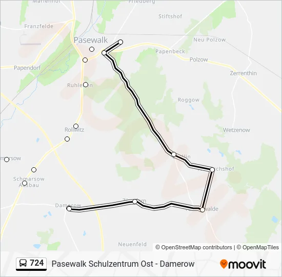 Автобус 724: карта маршрута
