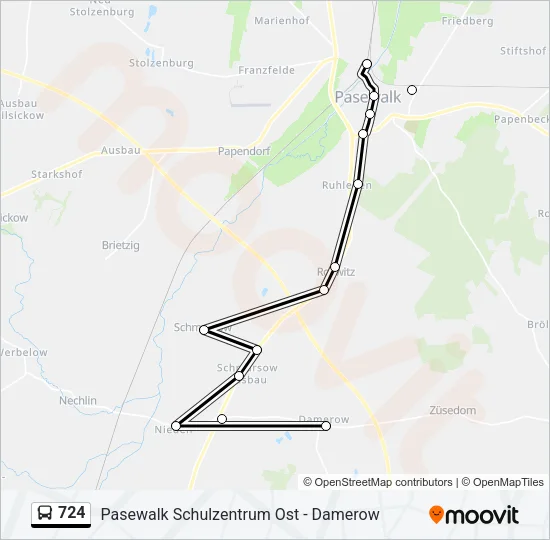 724 Bus Line Map