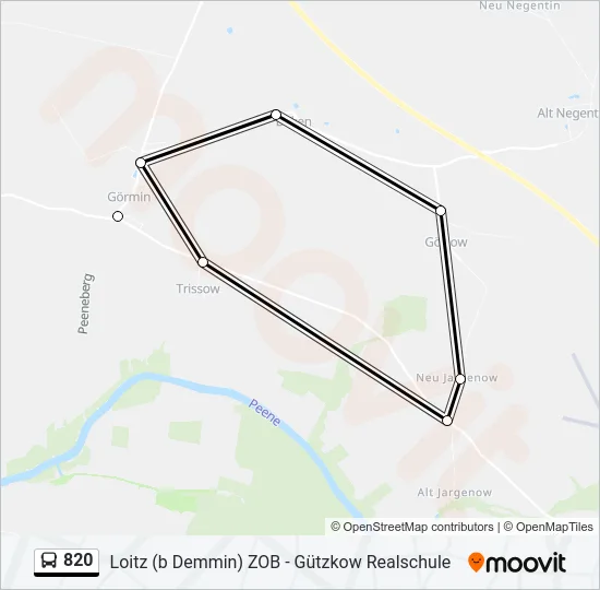 820 Bus Line Map