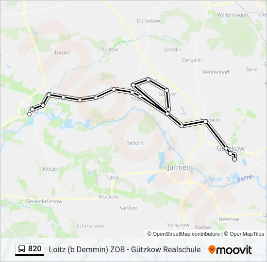 820 Bus Line Map
