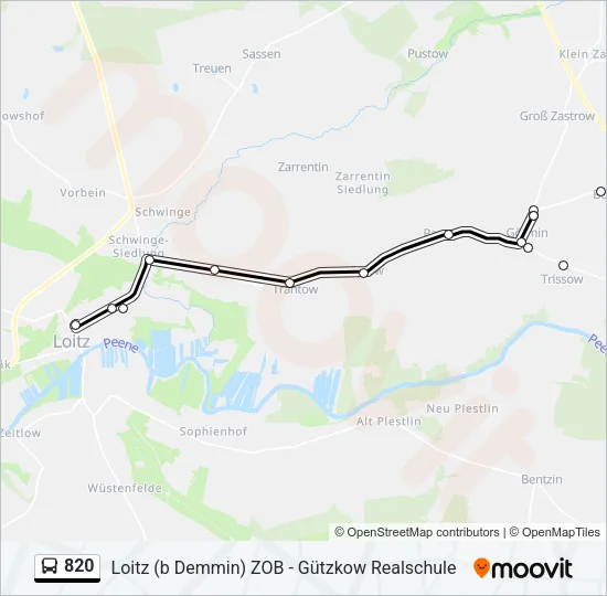 820 Bus Line Map