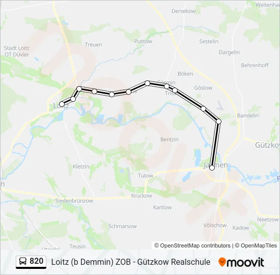 820 Bus Line Map
