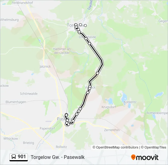 901 Bus Line Map