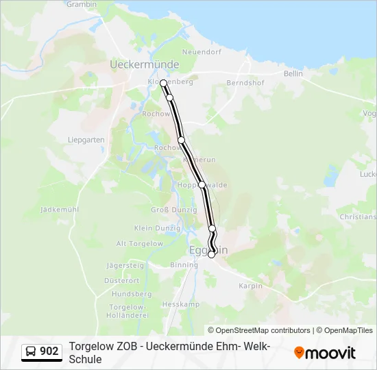 Автобус 902: карта маршрута
