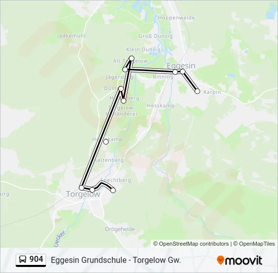 904 Bus Line Map