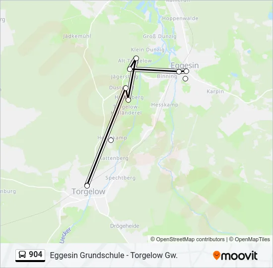 904 Bus Line Map