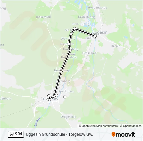 904 Bus Line Map