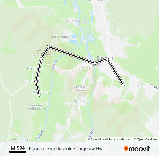 904 Bus Line Map