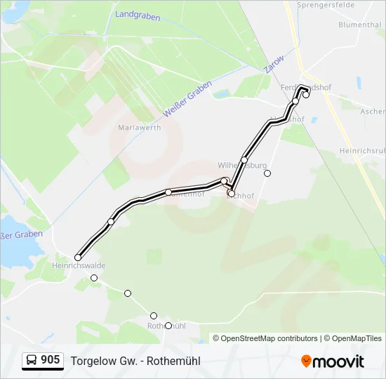 Автобус 905: карта маршрута