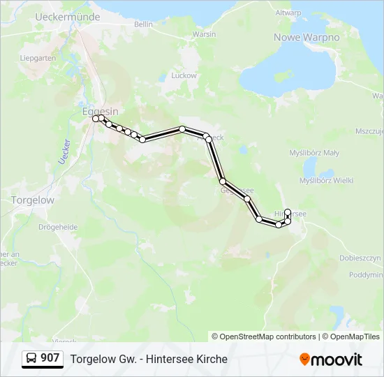 Автобус 907: карта маршрута