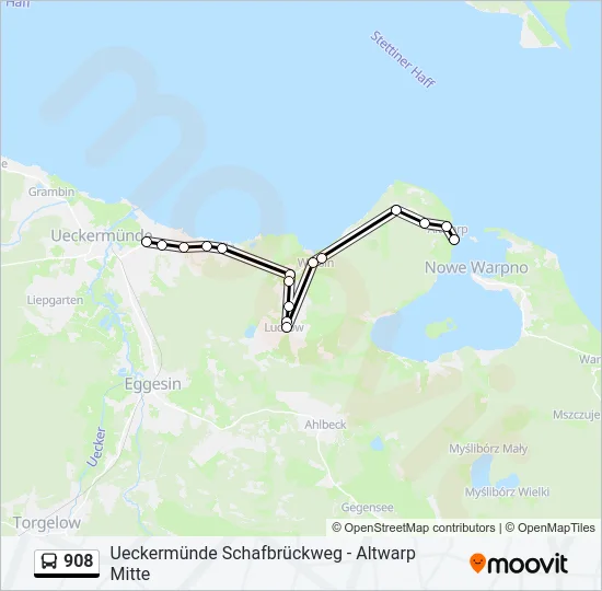 908 Bus Line Map