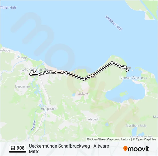 908 Bus Line Map
