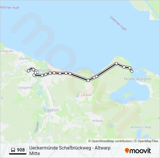 908 Bus Line Map