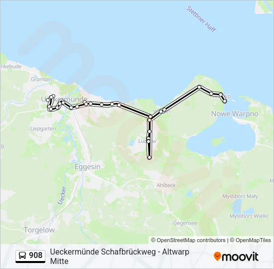 908 Bus Line Map