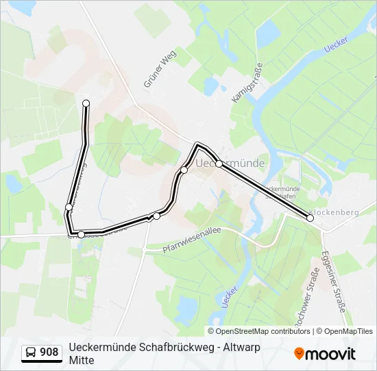 908 Bus Line Map