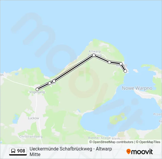 908 Bus Line Map