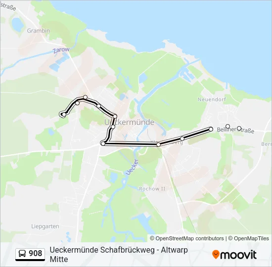 908 Bus Line Map