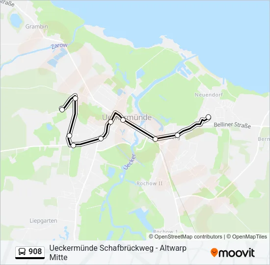 908 Bus Line Map