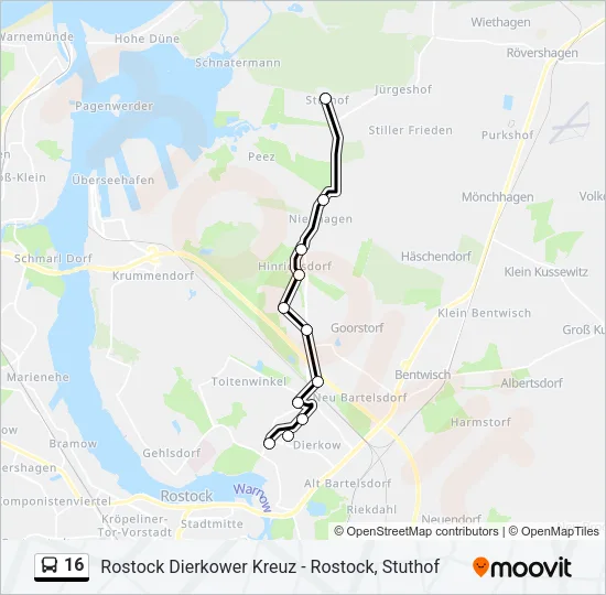 16 Bus Line Map
