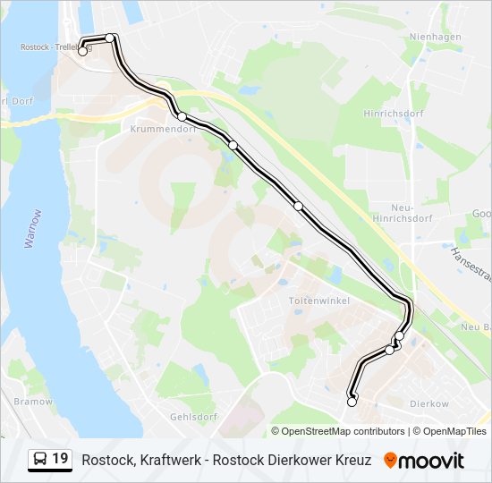 Автобус 19: карта маршрута