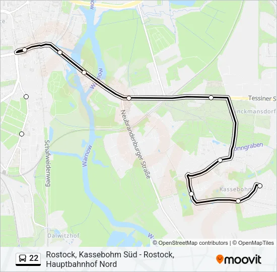 22 Bus Line Map