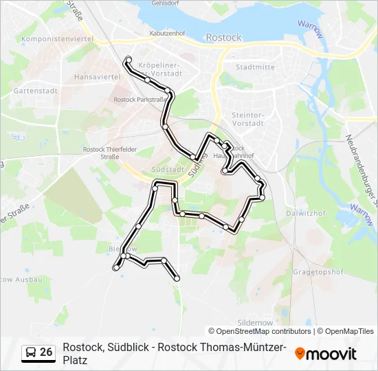 Автобус 26: карта маршрута
