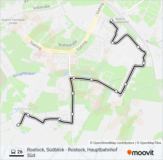 Автобус 26: карта маршрута