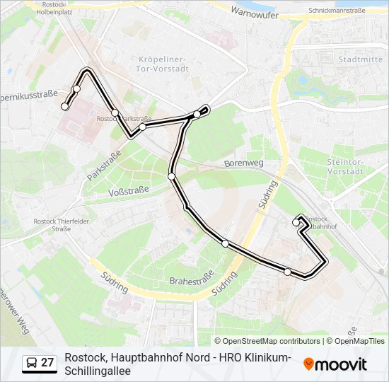 Автобус 27: карта маршрута