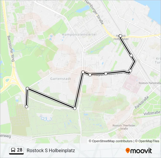 28 Bus Line Map