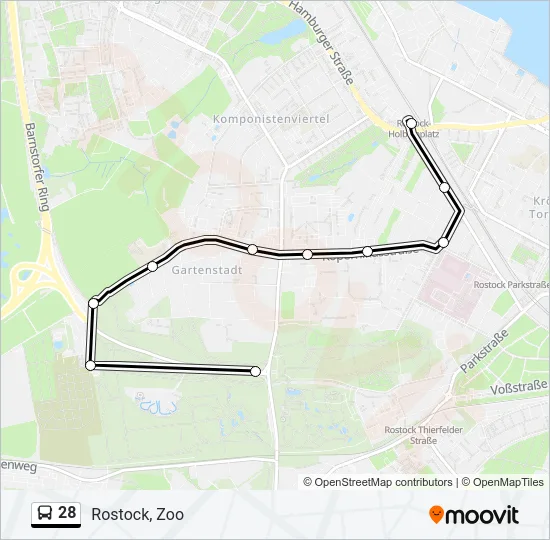 28 Bus Line Map