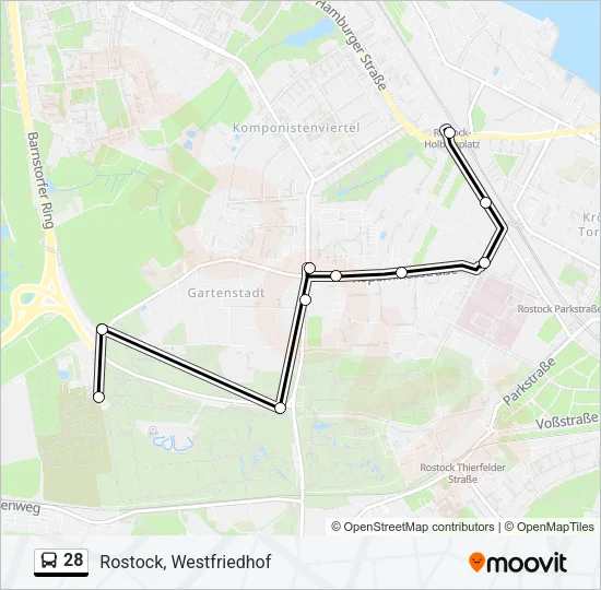 28 Bus Line Map