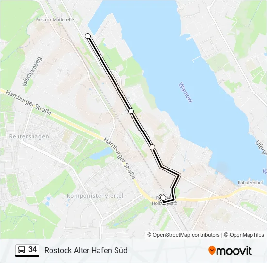 34 Bus Line Map