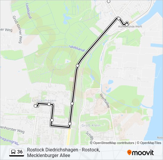 Buslinie 36 Karte