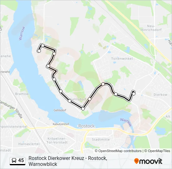 45 Bus Line Map