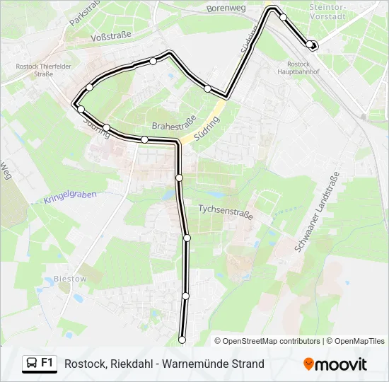 Автобус F1: карта маршрута
