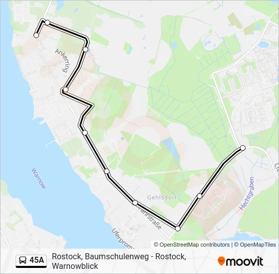 Автобус 45A: карта маршрута