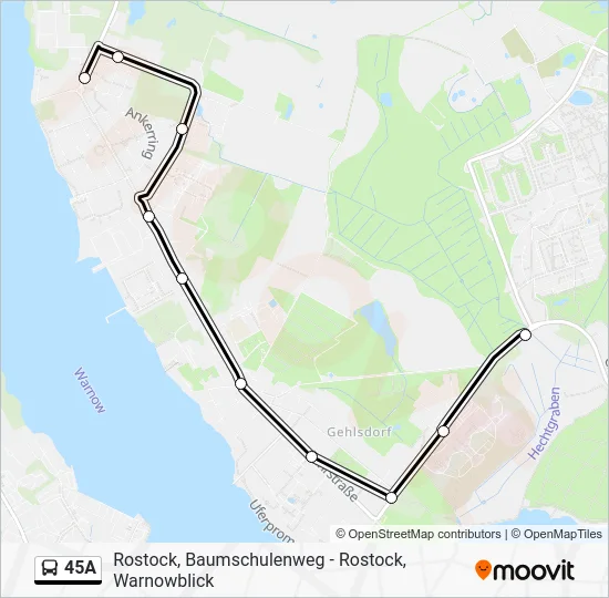 Автобус 45A: карта маршрута