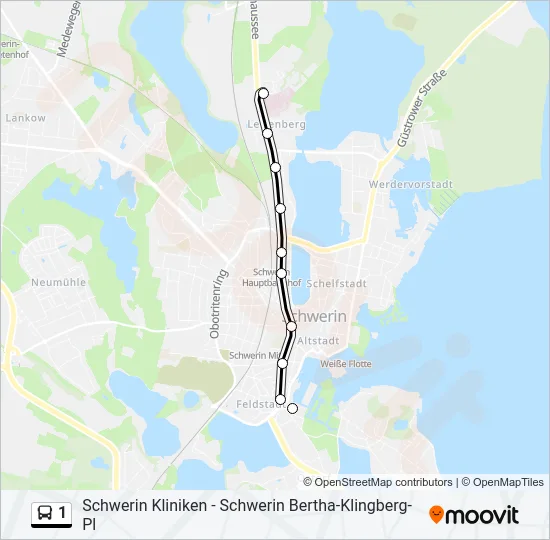 1 Bus Line Map