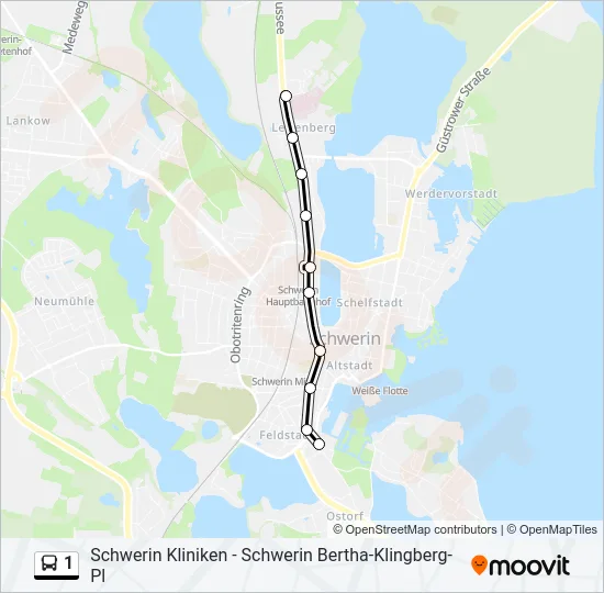 1 Bus Line Map