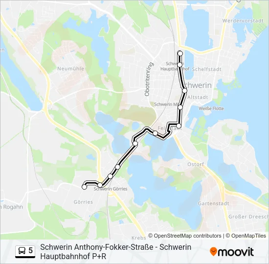 5 Bus Line Map