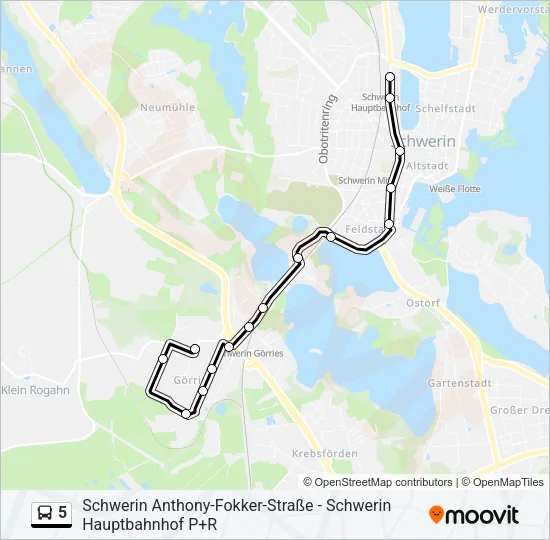 5 Bus Line Map