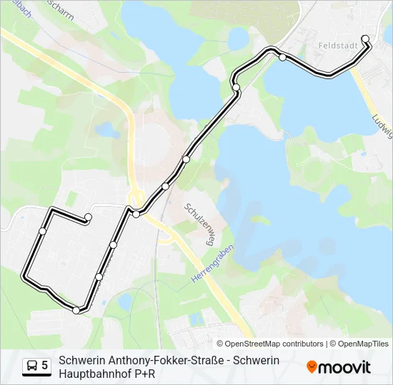 5 Bus Line Map