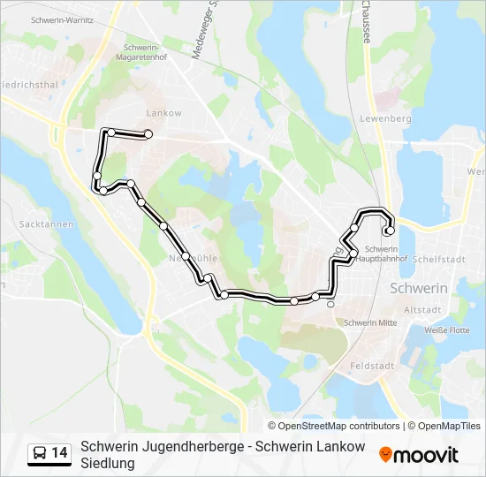 Автобус 14: карта маршрута