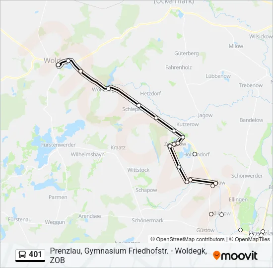 401 Bus Line Map