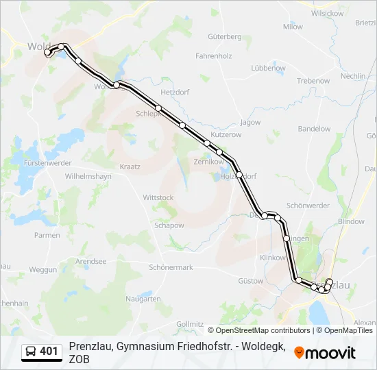 401 Bus Line Map
